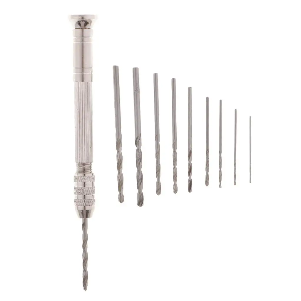 Punte elicoidali multifunzionali da 11 pezzi morsa a perno di precisione Mini punte per trapano a mano Set utensili rotanti