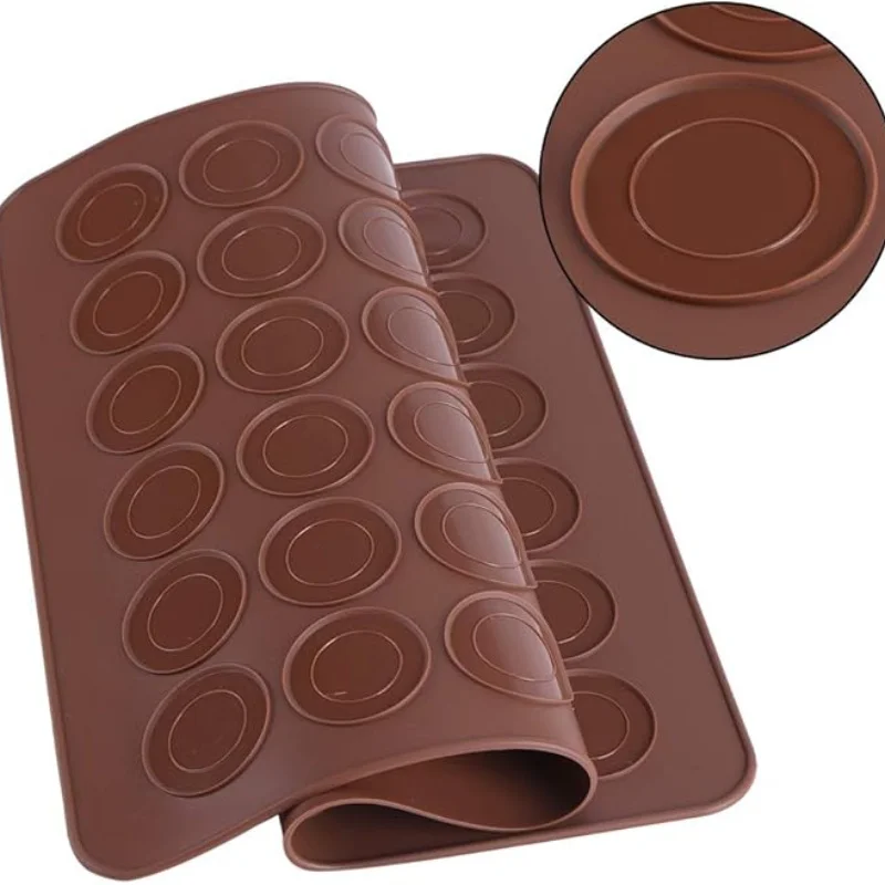 1pc Silicone Macaroon Pastry Mold, Oven Baking Mould, DIY High Temperature Resistance Baking Mat