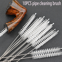 10 pipe channel cleaning brushes Nylon brush 50mm inner diameter 10mm length 180mm for tobacco pipe channel clean bowl cleaning