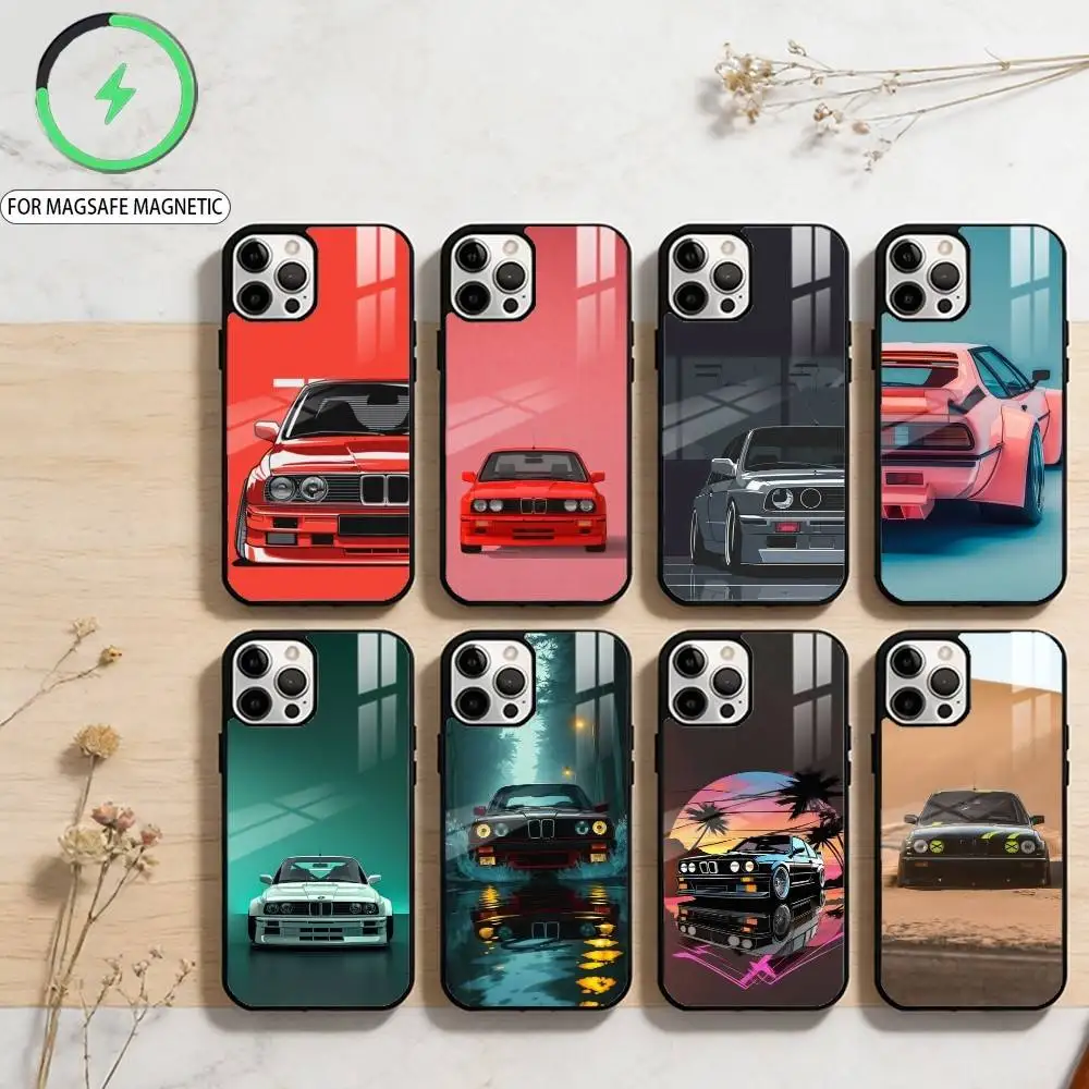 

E-E30-M3 Car Magnetic For Magsafe Wireless Charging Phone Case For iPhone17,16,15,14,13,12,11 Plus,Pro Max