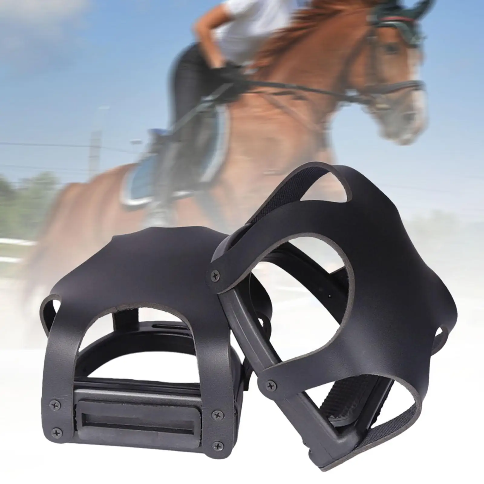 

Horse Riding Stirrups Nonslip Equestrian Accessories Outdoor Training Tools with Protective Covers Riding Protection Saddles