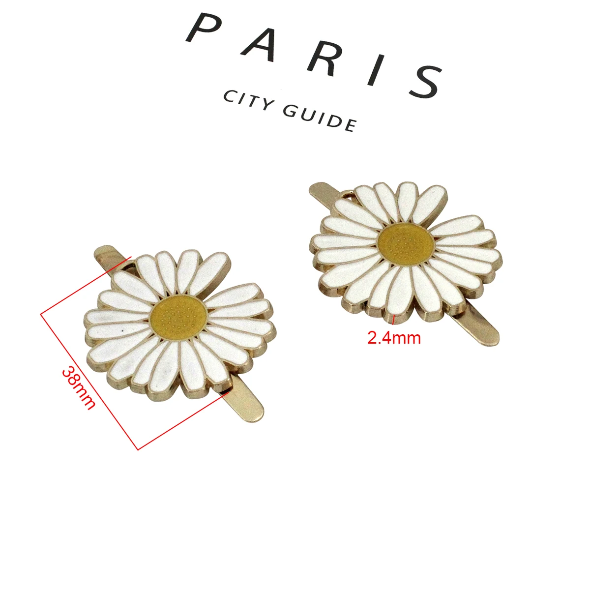 2pcs Metal Little Daisy Flower Conchos Decor Buckle Clasp for Leather Craft Bag Garments Shoes Hardware Accessories