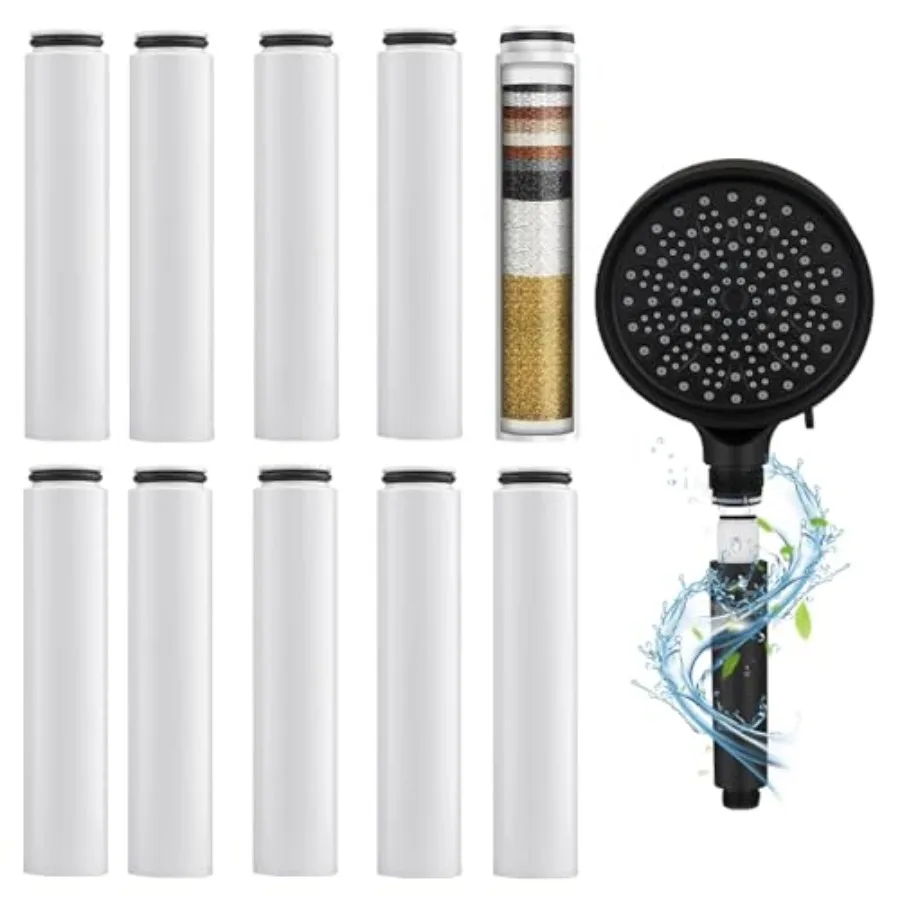 

Фильтрующие картриджи для душа, совместимые с фильтрами-мягкимилизаторами воды Cobbe, устраняют хлор и предотвращают сухость и зуд кожи, 10 шт.