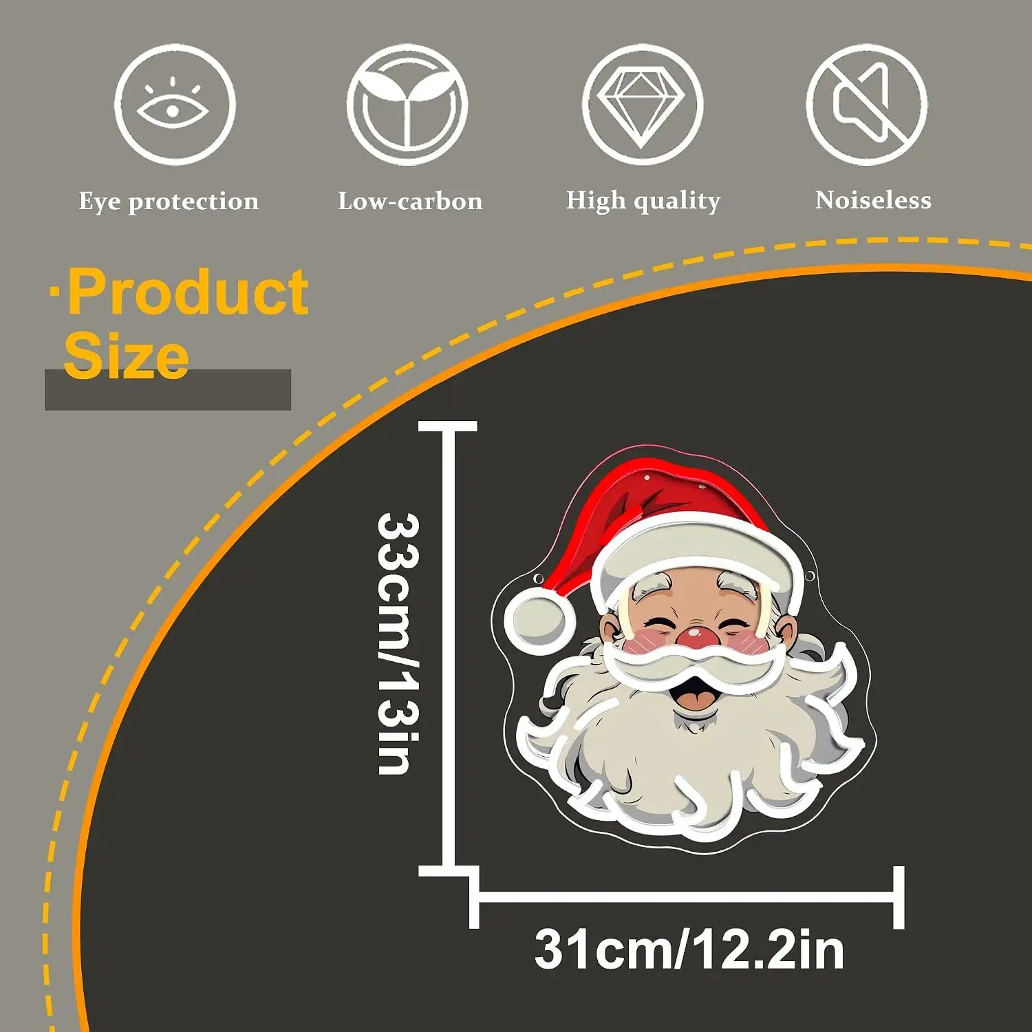 Santa Claus Neon Sign LED Dimmable Christmas Lights For Window Home Party Bedroom Dining Room Living Room Wall Decor Night Light
