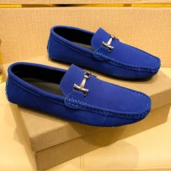 YRZL Loafers Men Shoes Suede Leather Casual Party Mens Loafers Moccasins Italian Comfortable Big Size 48 Slip on Male Shoes