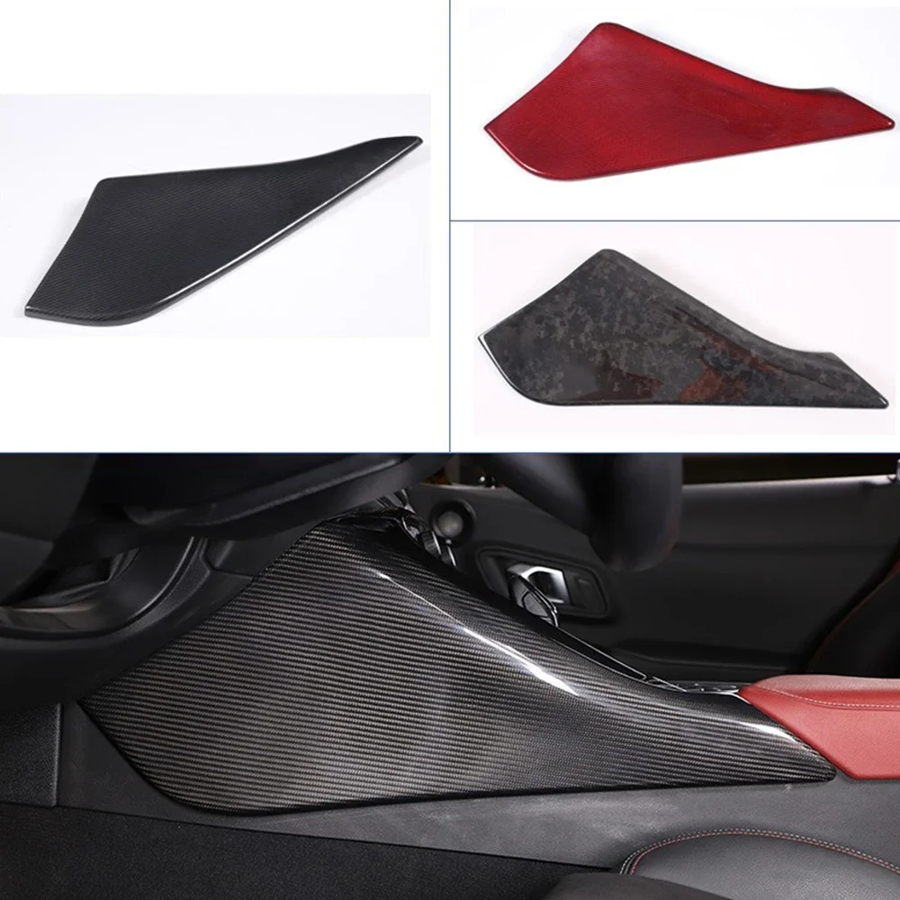 LHD Carbon Fiber Car Driver Knee Pad Panel Cover For Toyota GR Supra A90 2019-2022 Decorative Cover Car Interior Accessories