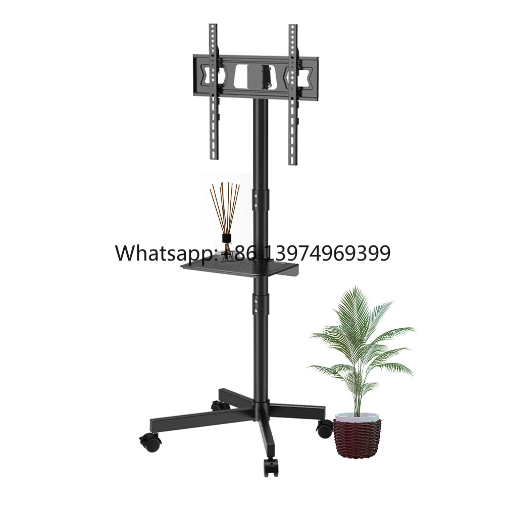 Portable TV Floor Stand Universal LED LCD Mobile TV Cart Trolley Stand Movable With Rolling Wheels VESA 400*400