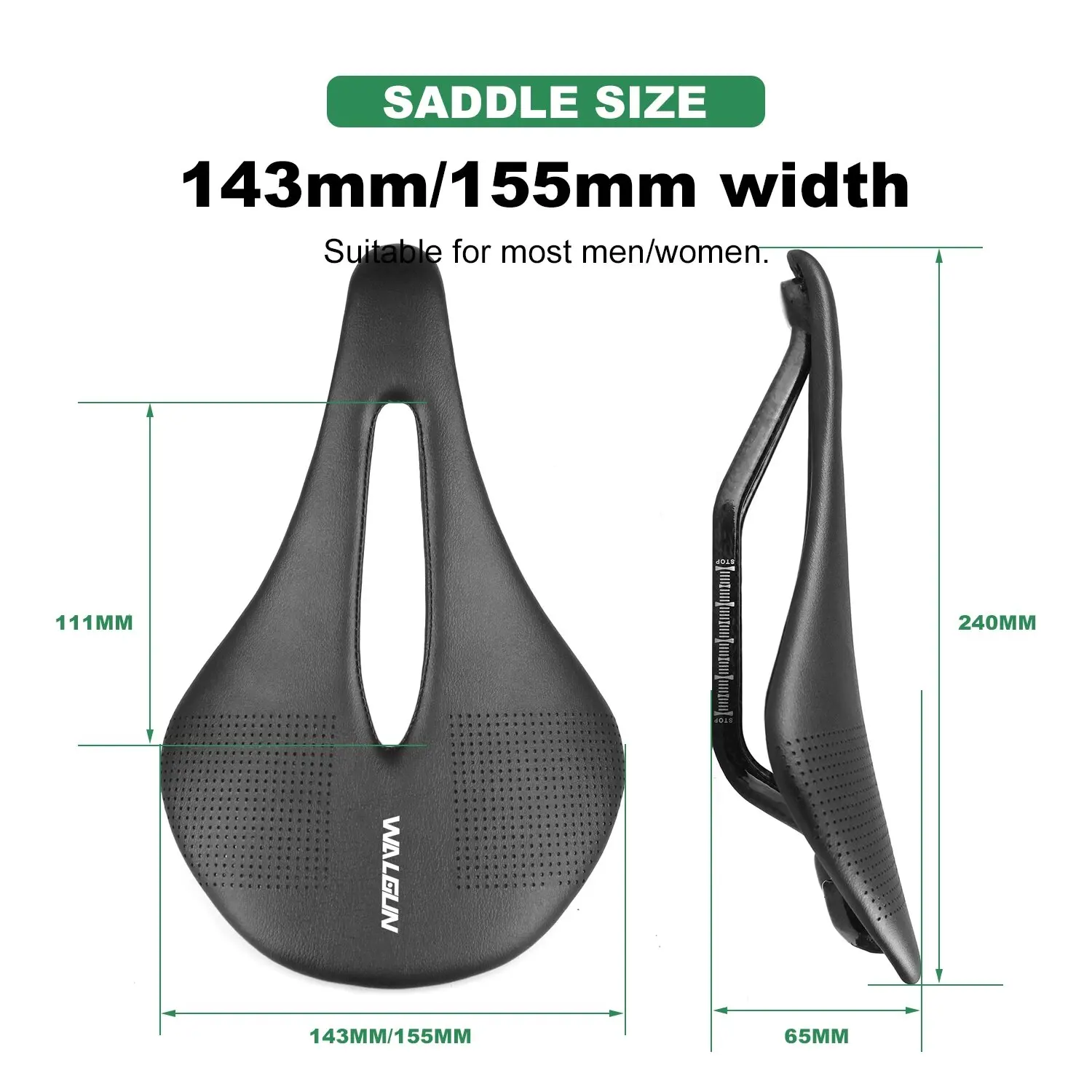 Walgun Ultralight Bicycle Saddle Cushion 3K Full Carbon Fiber Leather Bike Saddle Mountain Bike MTB Road Saddle 143/155 mm 106 g