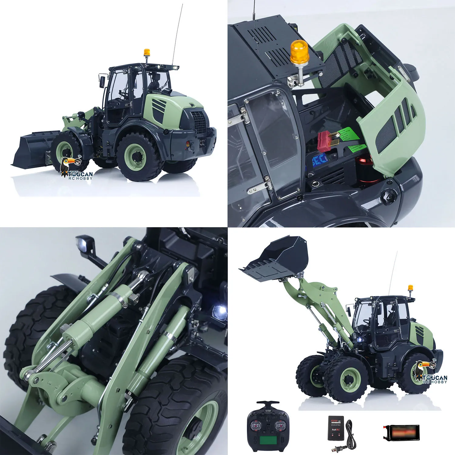 RC Hydraulic Loader RTR LESU Metal 1/14 Aoue WA100M-8 4CH Valve Remote Control Engineering Vehicle Quick Coupler Lights Sounds
