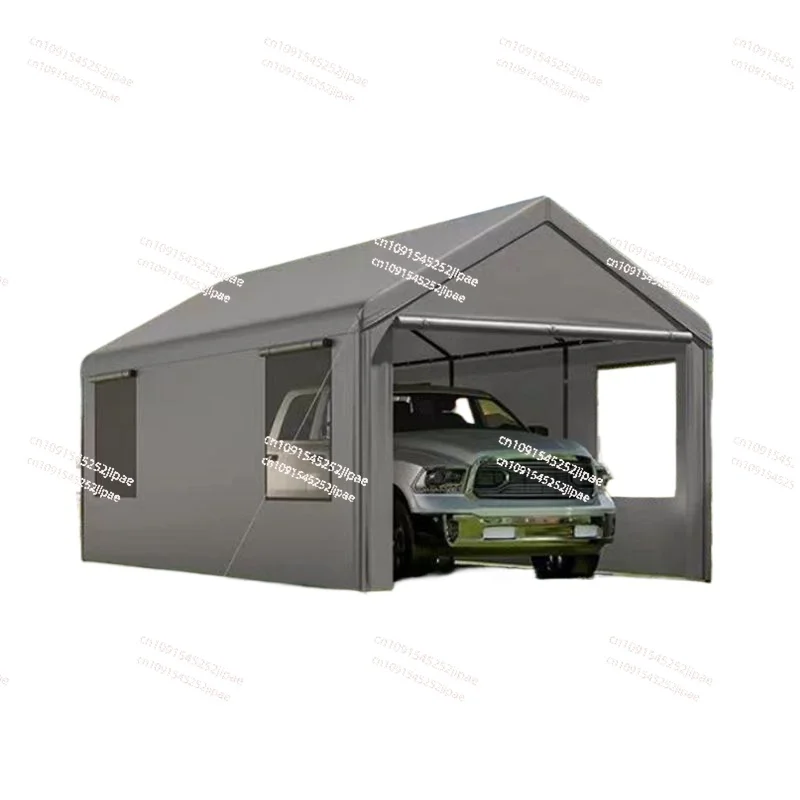 

Heavy Duty Portable Garage with Removable Sides & Doors,All Weather Shelter Canopy with Reinforced Poles