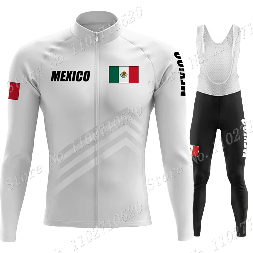 2023 Mexico Team Cycling Jersey Set Summer National Mens Long Sleeve Black Clothing Suit MTB Bike Road Pants Bib Maillot - view 6
