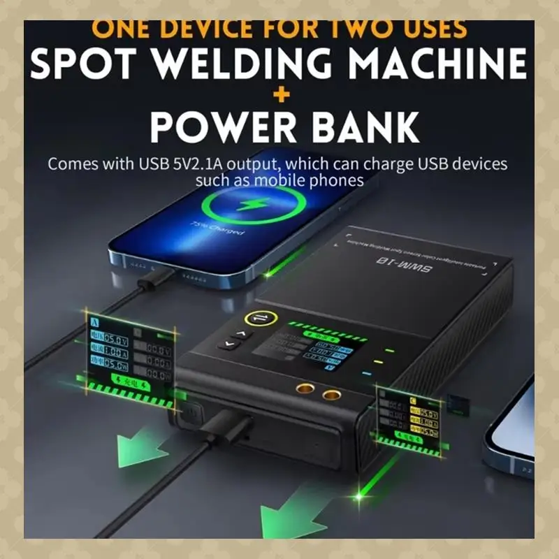 

AB45 SWM-10 Handheld Welder DIY Mini Welding Machine 18650 Battery Pack Welding Tool 5000Mah Weldable 0.25Mm Spot Welder