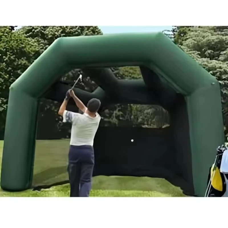 Оптовая цена по прейскуранту завода-изготовителя для занятий гольфом на открытом воздухе, надувная палатка для симулятора гольфа с сеткой
