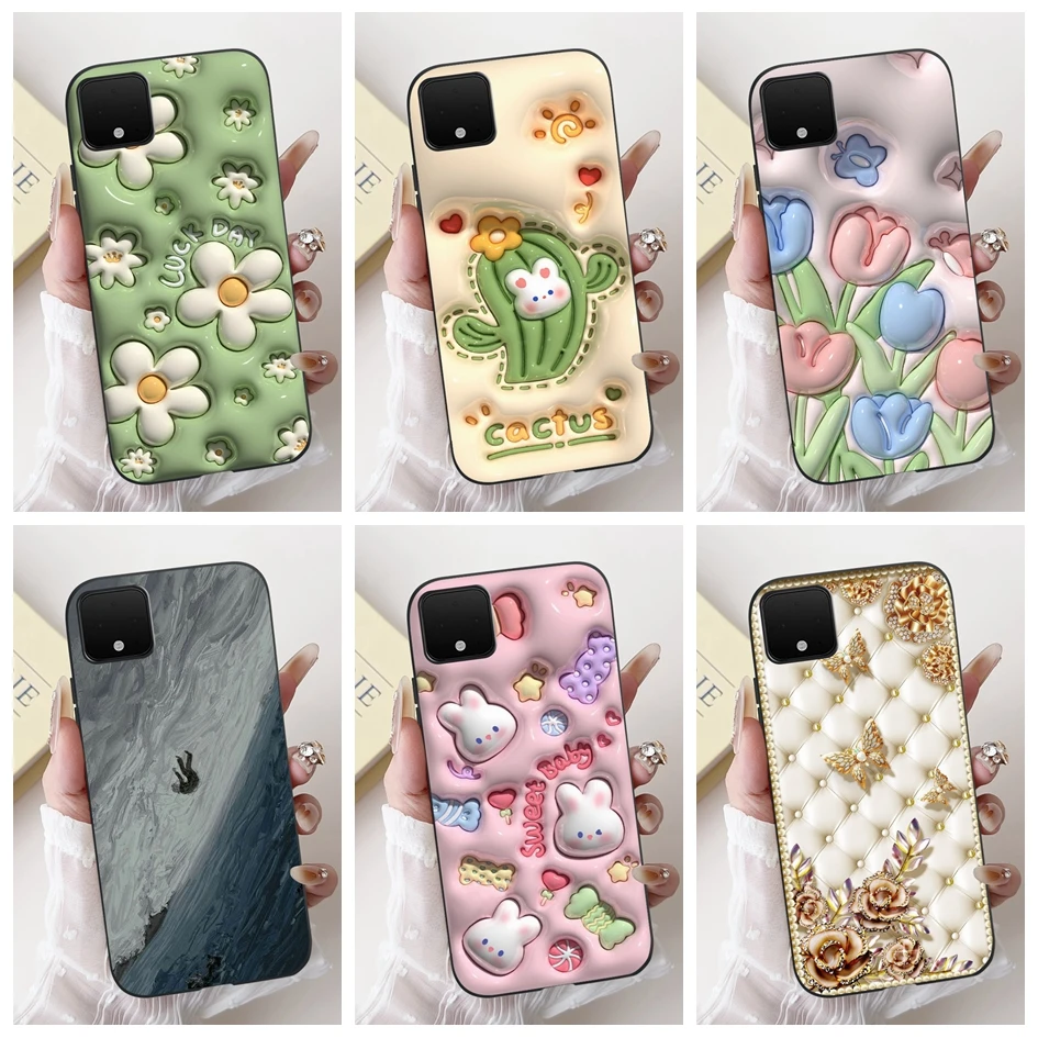 For Google Pixel 4 XL Case G020P G020 Silicone Cover Popular Flower Cactus Soft Matte Bumper For Google Pixel 4XL PixelXL4 Coque