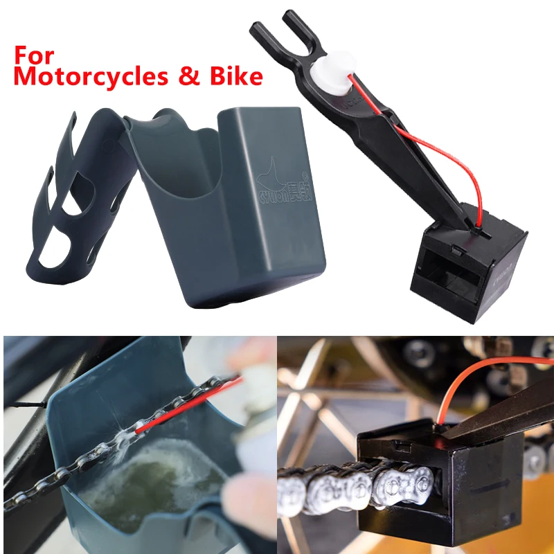 Upgrade 1/2PCS Motorcycle Chain Oiler Spray Lube Oiler Tool Mess-Free Chain Wax Chain Cleaner Attachment Chain Oil Applicator image 2