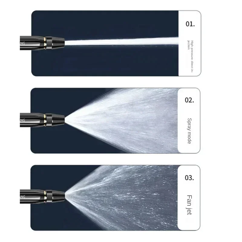 High-Pressure Water Gun Household Car Wash Water Black Car Wash Nozzle Diamond Water Car Wash Gun Watering Pipe