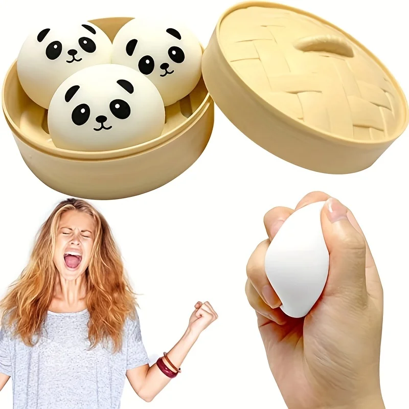3er-Set Bären-Knödel-Squishies, Angstlinderungsartikel, Simulations-Knödel-Stressbälle, sensorisches Knödel-Spielzeug