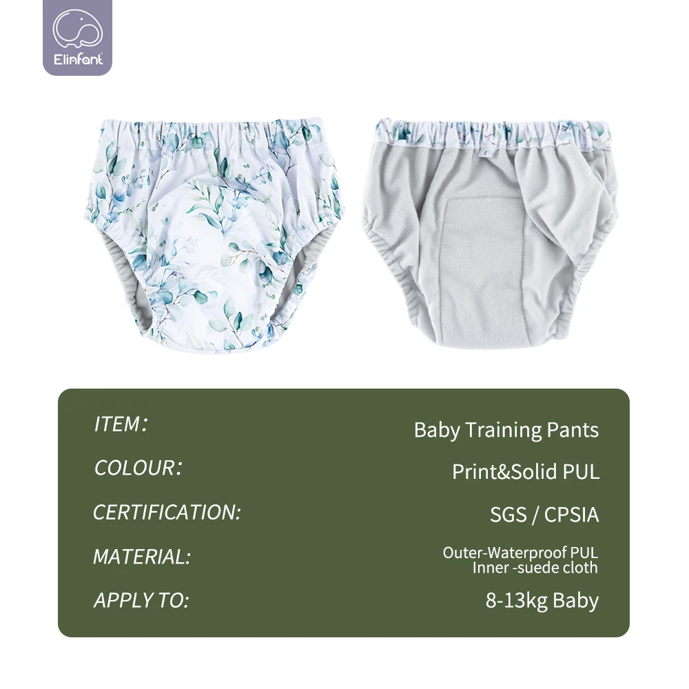 Elinfant 1 Pcs Baby Training Pants Waterproof PUL Suede Cloth Inner Farbic Fashion Prints Washable Reusable Baby Diaper