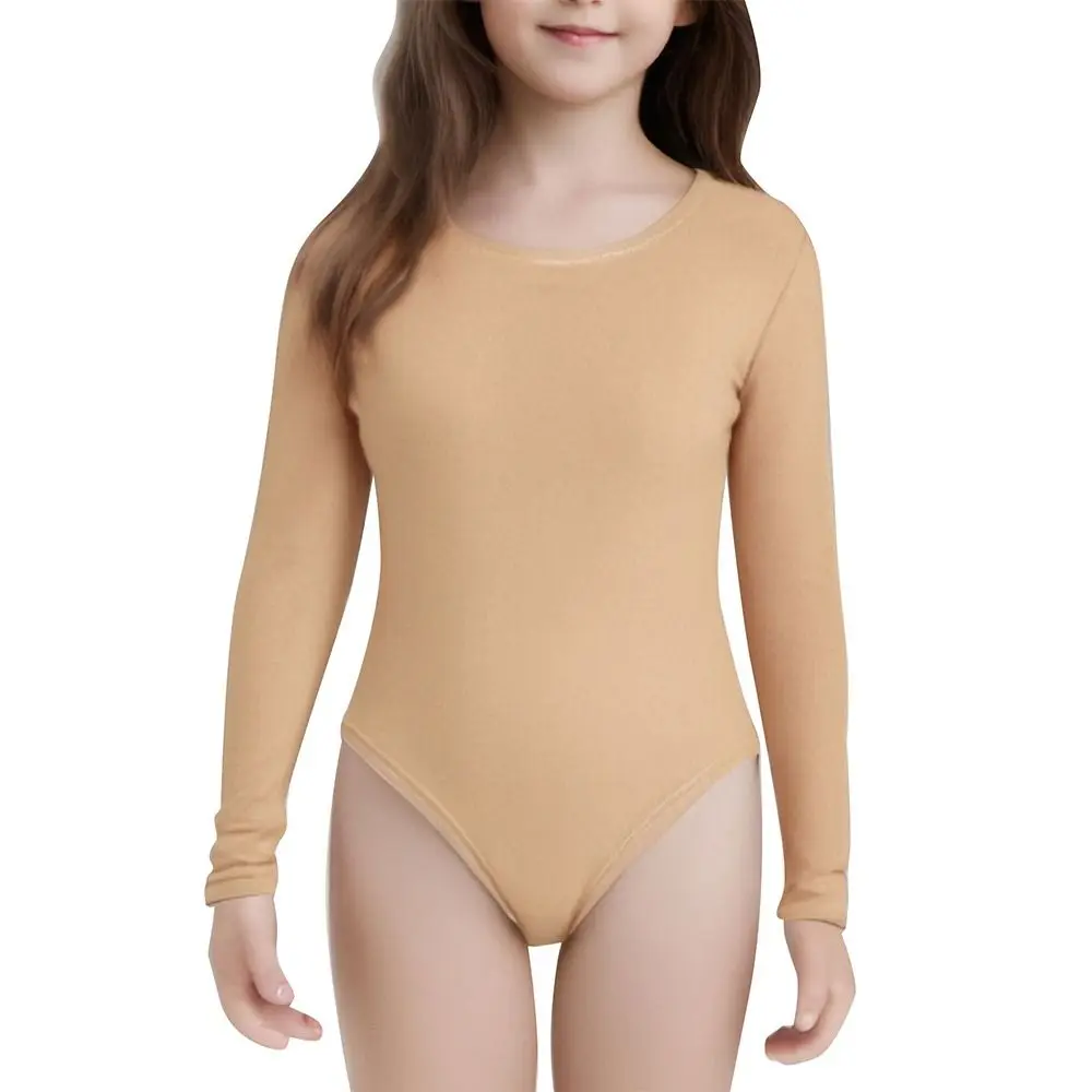 Fashion Winter Ballet Dance Thermal Underwear Fleece Lined Nude Color Dance Tights Elastic Figure Skating Yoga Bodysuit