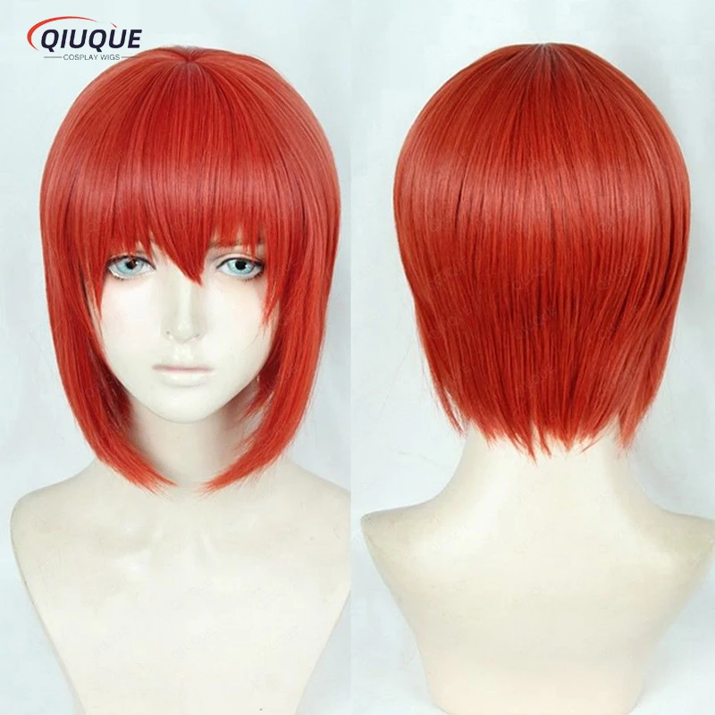 2018 New Mahoutsukai no Yome Hatori Chise Short Orange Red Heat Resistant Cosplay Costume Wig + Track + Cap