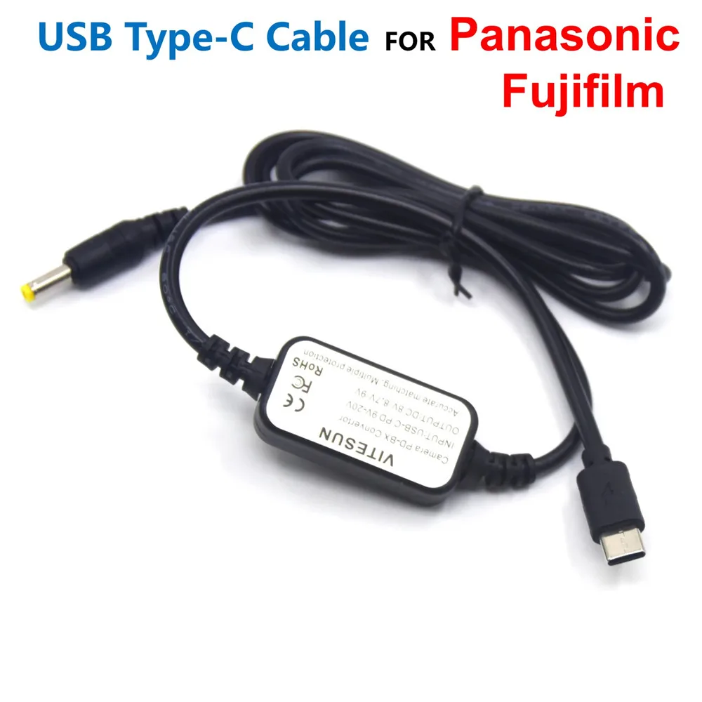 

USB-C PD Adapter Cable DMW-BLC12 BLG10 BLF19 BLH7 For Panasonic Lumix DMW-DCC8 DCC9 DCC11 DCC12 DCC6 DCC9 CP-W126 Dummy Battery