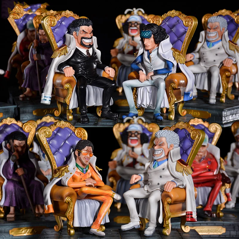 

One Piece Navy Admiral Figure Sakazuki Borsalino Garp Issho Action Figure Sitting Model Desk Ornaments Toy Collect Statue Gift
