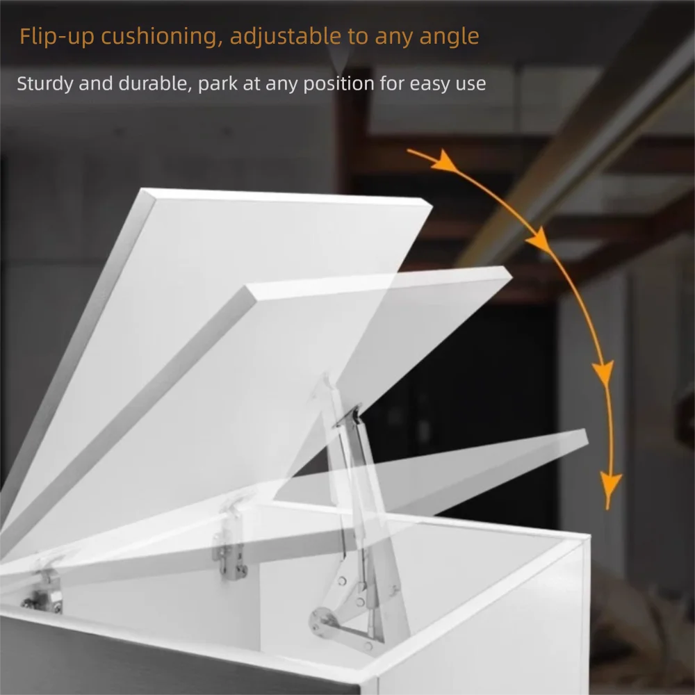 Metal Gas Struts Heavy Duty Hydraulic Soft Close Hinges Pneumatic Automatic Slow Lowering Lid Support Hinges Kitchen Cabinet