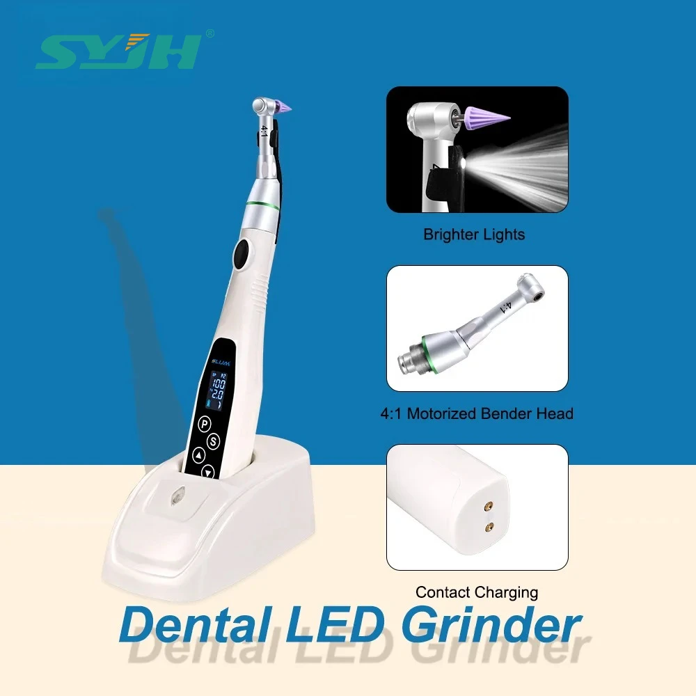 

SYJH Dental LED Light Grinder Wireless Polisher 4:1 Contra Angle Handpiece Motor Switch Polishing and Grinding Equipment