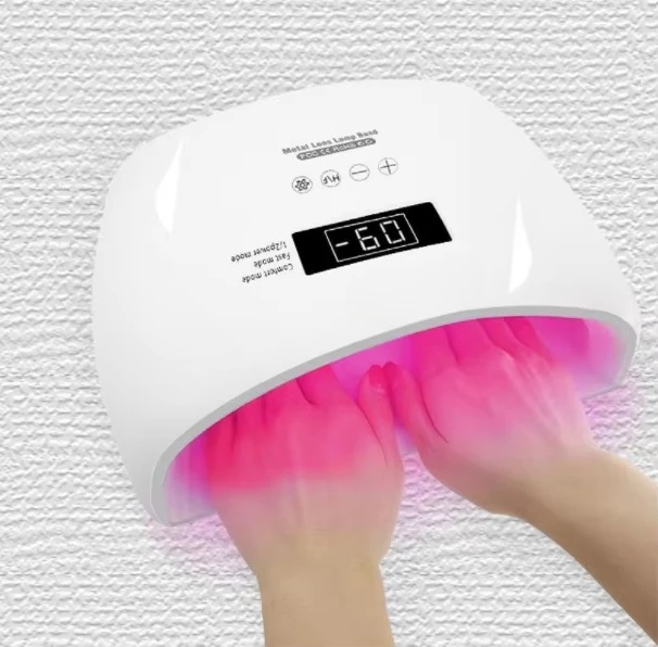 

96W Red Light Therapy UV LED Nail Lamp 48 Beads Fast Curing Plastic Home & Salon Use Nail Dryer