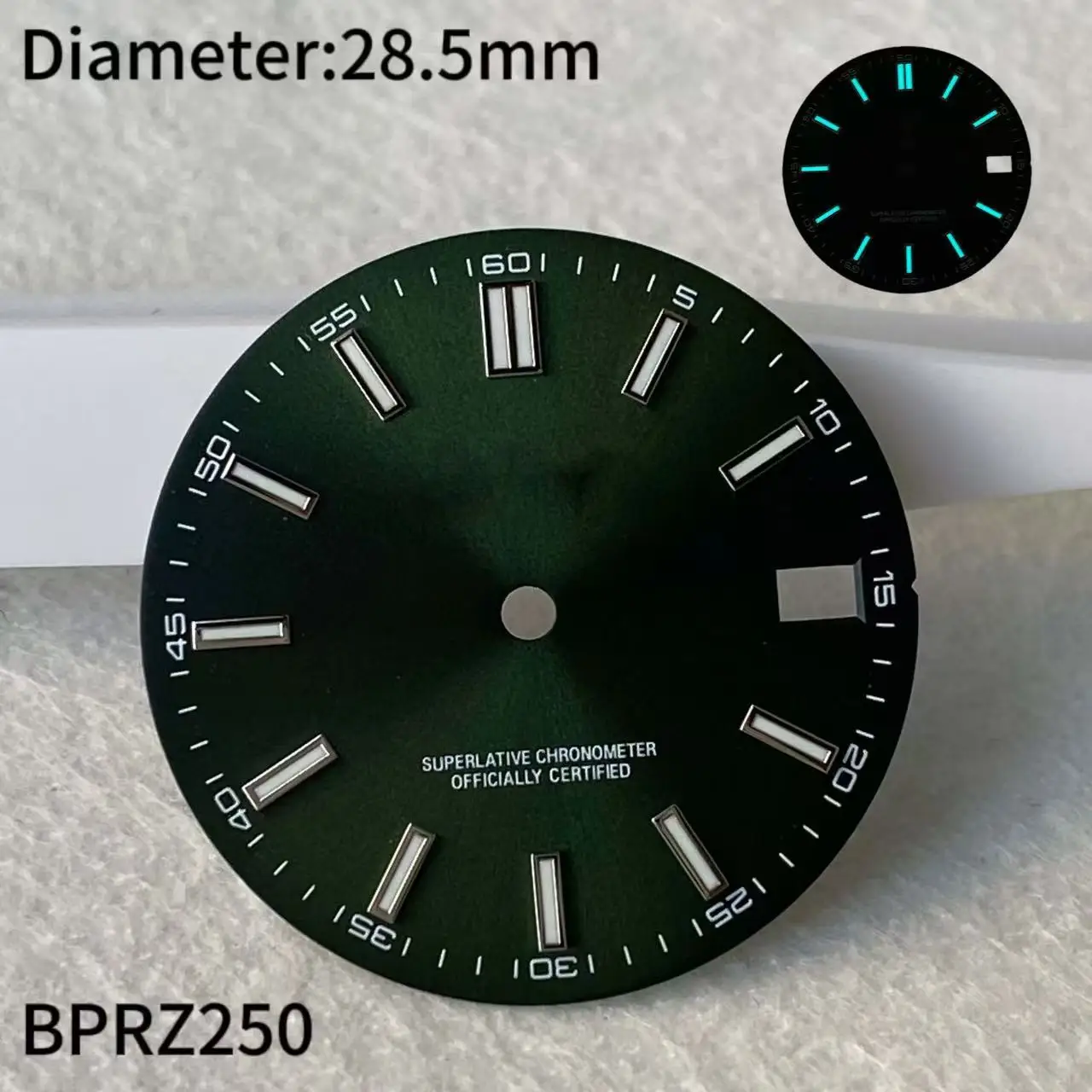 Cadran de date avec Logo S de 28.5mm, adapté au mouvement automatique japonais NH35 NH36, bleu lumineux, cadran de 29mm, accessoires de montre, offre spéciale
