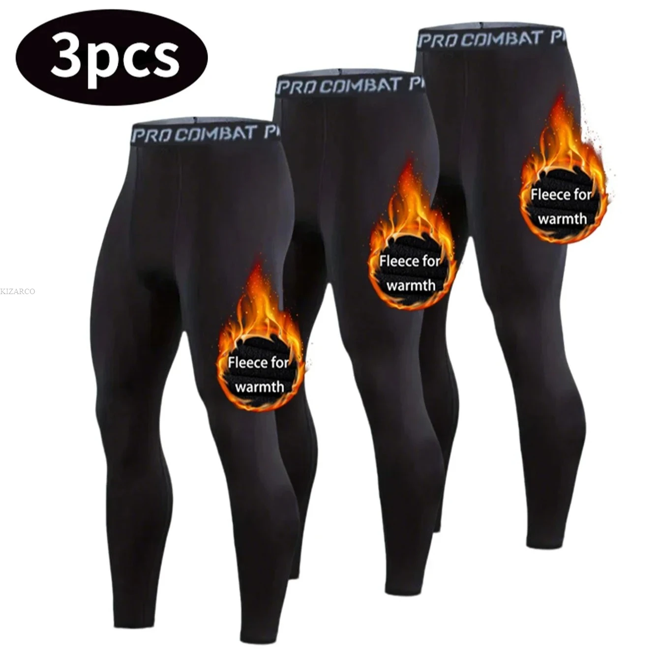 1-3 PCS Tight and Warm Sports Leggings for Men Quick Drying Tight Fitting Autumn and Winter Compression Fitness Running Pants