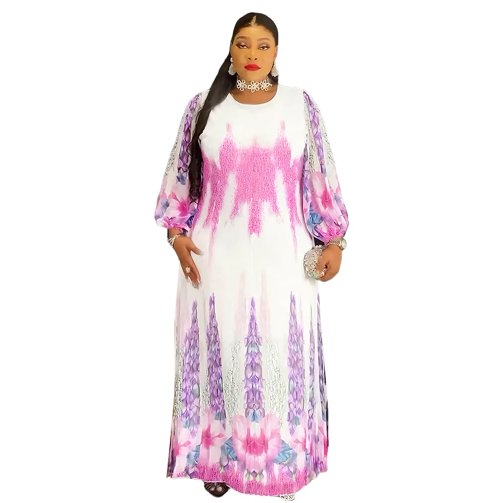 

Elegant African Evening Dresses for Women Diamonds Chiffon Print Wedding Party Gown Dress Abaya Ankara Dashiki Vestidos Outfits