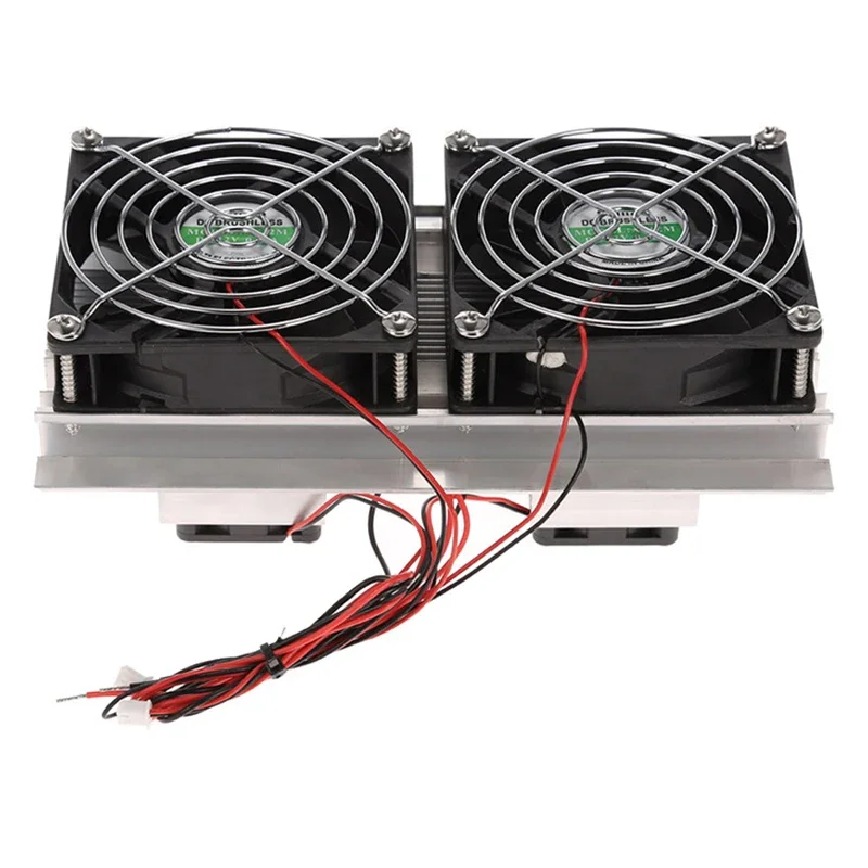 120W Thermoelectric Peltier Refrigeration Semiconductor Cooling System Kit Double Fan Radiator air conditioner 200x115x8.5mm