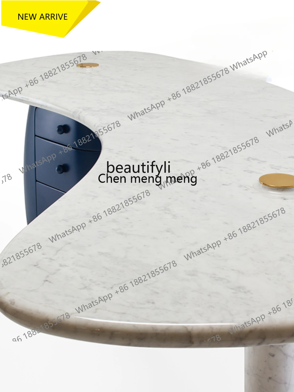 

zz185 Современный дизайнерский стол из мрамора в стиле лёгкой роскоши, креативный, нестандартной формы, для учебы и работы за компьютером, для демонстрационных комнат
