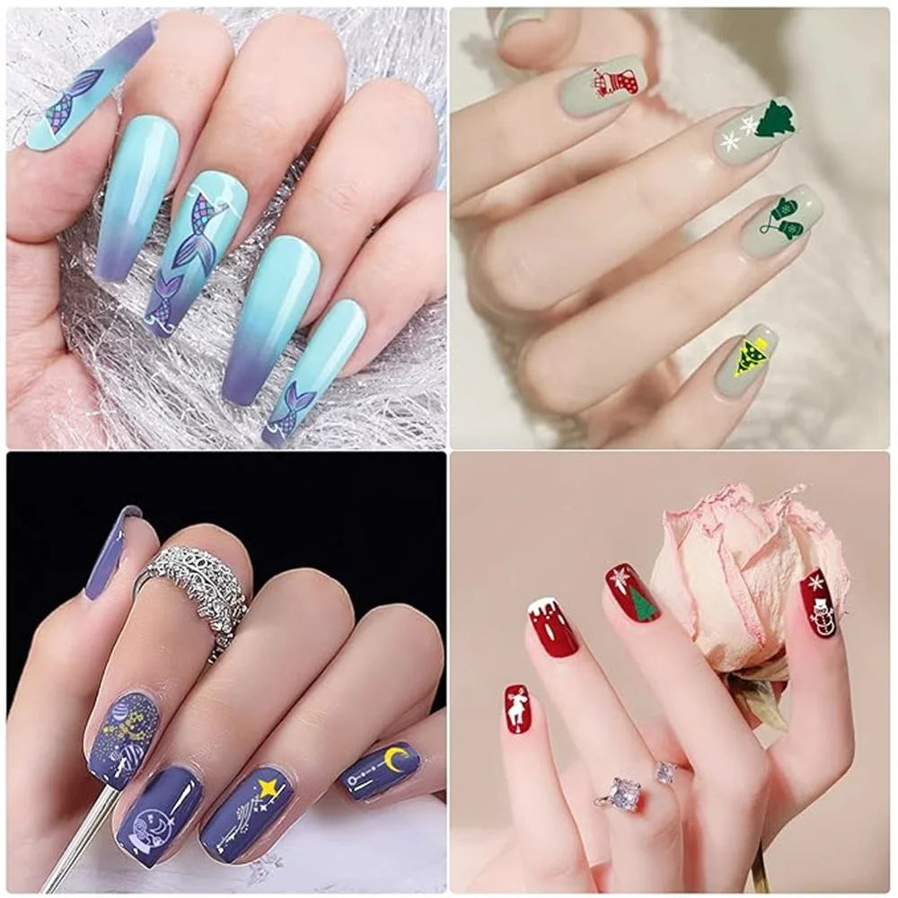 Biutee 네일 프린팅 보드 세트 네일 도장 키트, 실리콘 네일 도장 꽃 동물 레이스 네일 도장 보드, 발렌타인 데이 선물