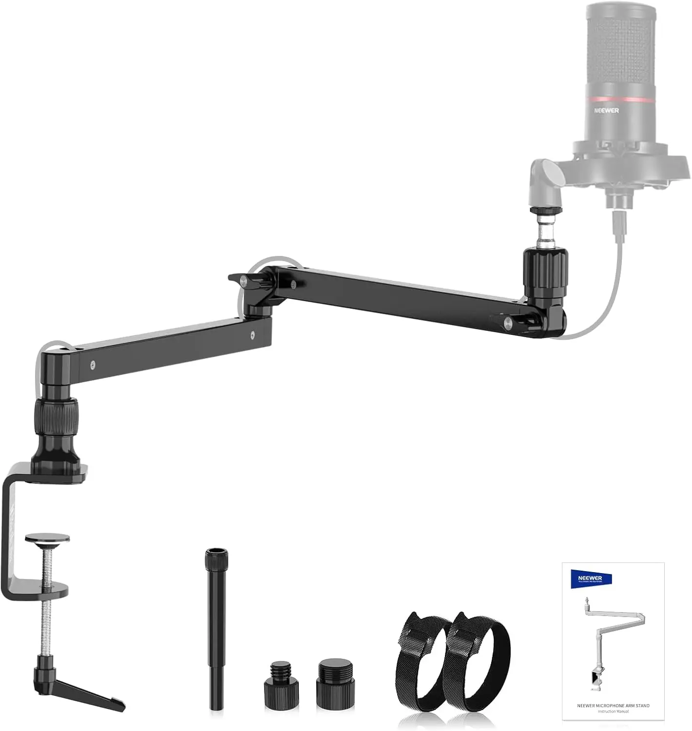 

Низкопрофильный микрофонный держатель с демпфированием, 360° ° Поворотная подставка для микрофона для подкастов, игр, стриминга и видеозвонков