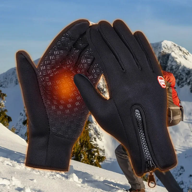 Autumn Winter Motorbike Gloves Women Windproof Anti-slip Touchscreen Fleece Keep Warm for Work Gloves Men Sports Bike