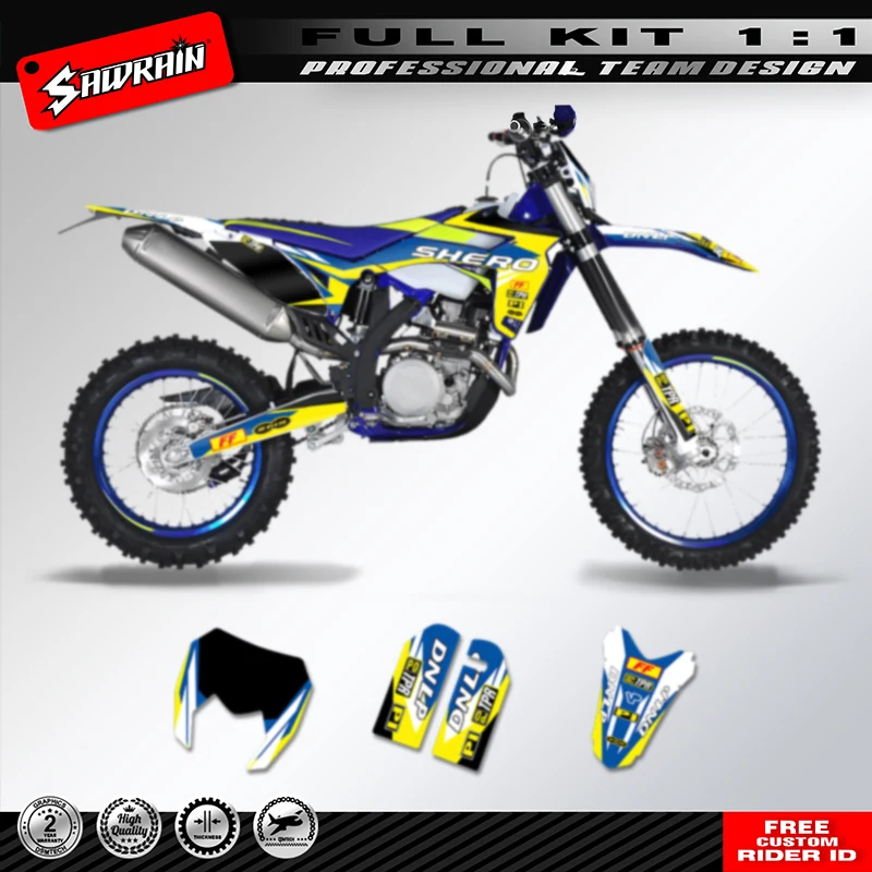 Sawrain Motorcycle Sticker Custom Team Graphics Decals Kit For SHERCO SE250 300 2012 2013 2014 2015 2016 005