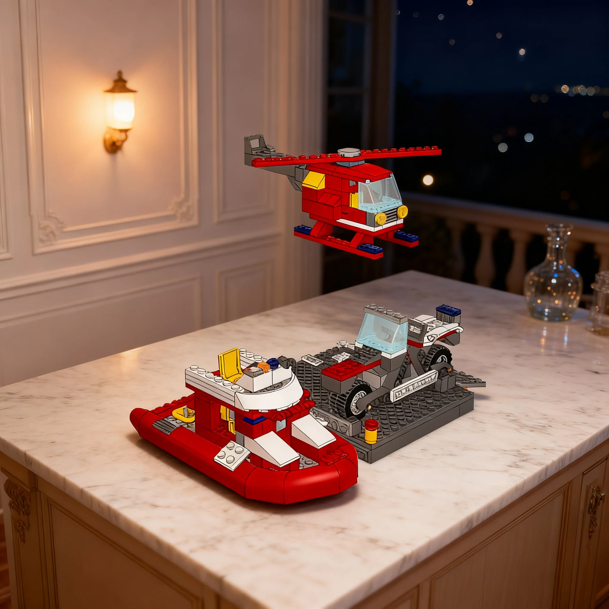 222ピース-moc-緊急対応車両-シティファイヤーモデル-組み立てブロック-建築玩具-誕生日プレゼント-組み立てdiyアイデア-ブロック