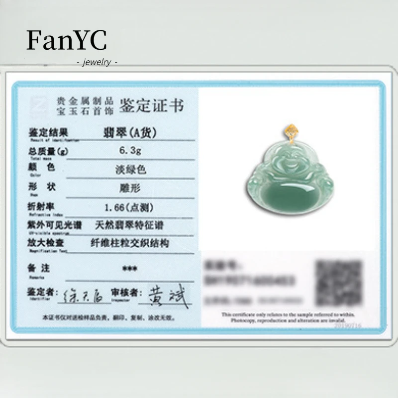 Natural Myanmar Jadeite Oil Green Maitreya Buddha Pendant 18K Gold Inlaid High-grade Ice Jade Necklace Girlfriend Mother Gift