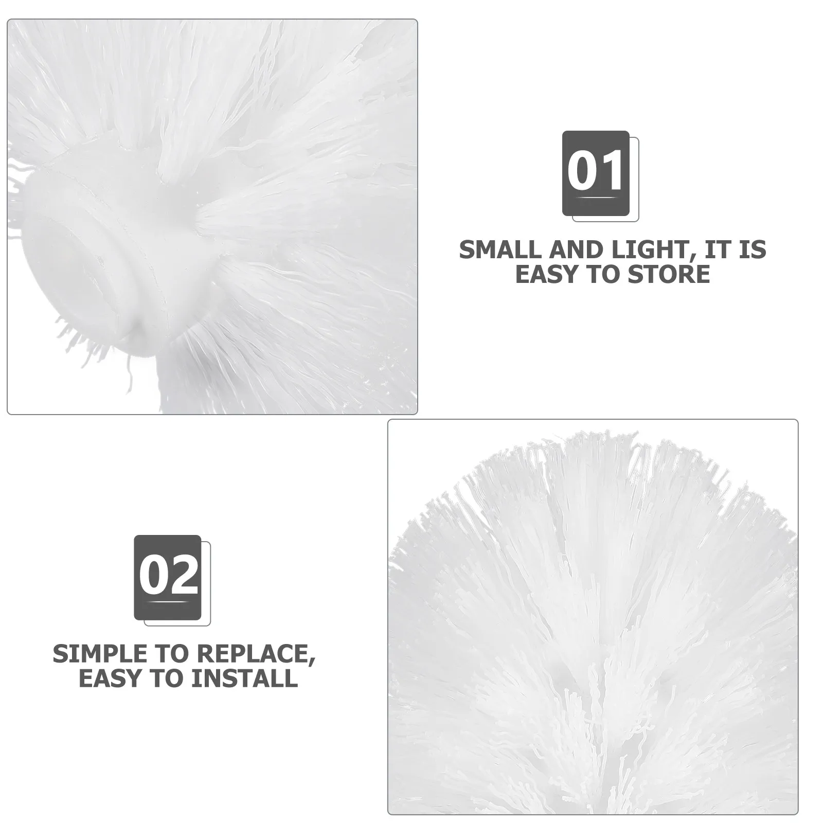 

Набор из 5 сменных насадок для туалетной щетки: прочные щетинки, долговечный инструмент для уборки ванной комнаты и дома