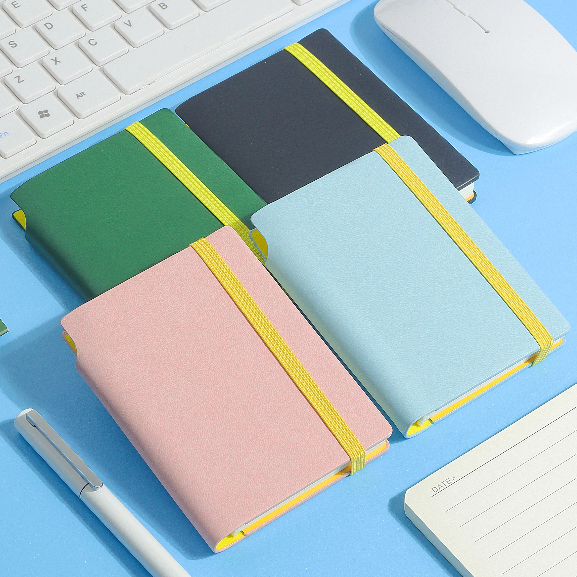 A7 Portable Notebook with Smooth Writing Paper, Macaron Colors - Diary, Agenda, Journal, Notepad - School/Office Stationery