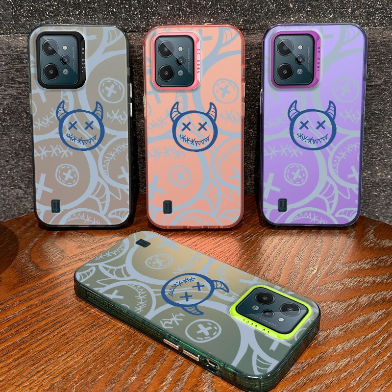 Painted Cartoon Demon Phone Case For Oppo Realme C31 C 31 RealmeC31 Frosted Electroplated Shock-absorbing Cover Funda