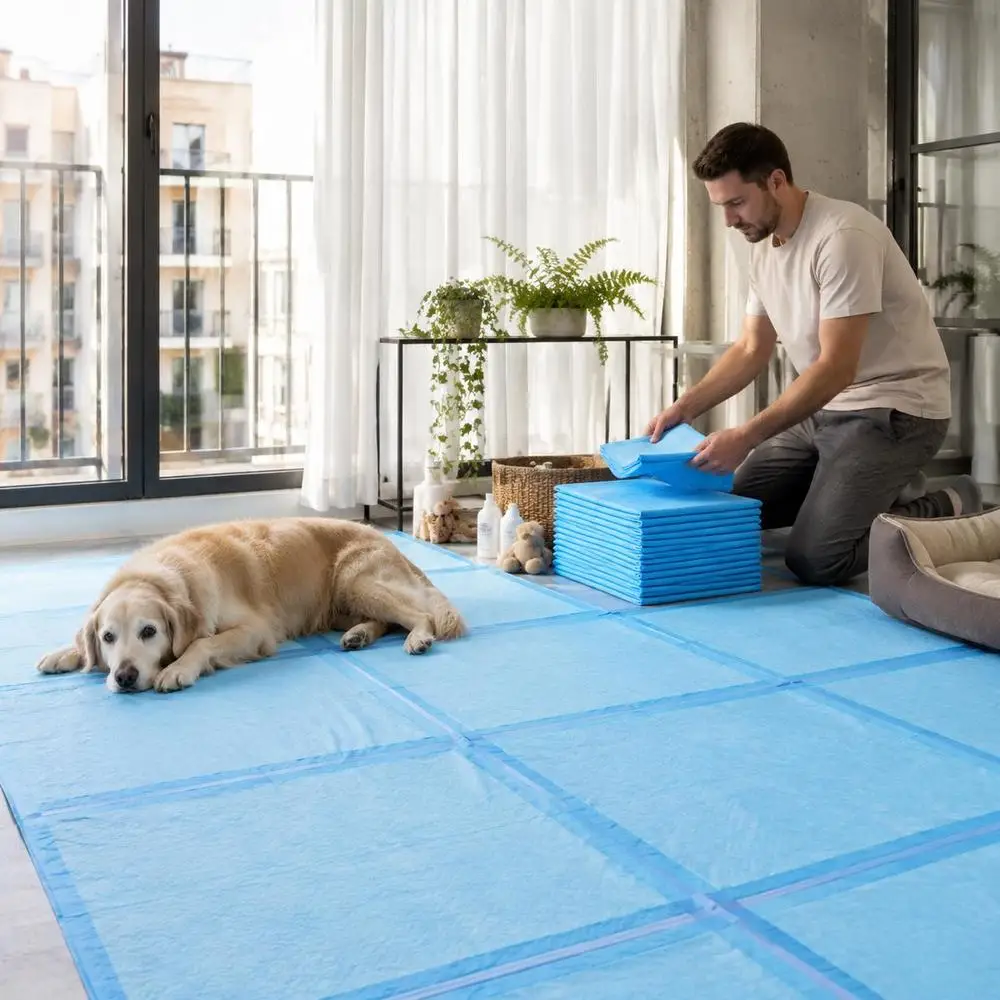 Tapis d'entraînement hygiénique pour chiens et chats en tissu non tissé, lot de plusieurs pièces, absorption optimale des urines, adapté à l'usage domestique en intérieur pour animaux de compagnie