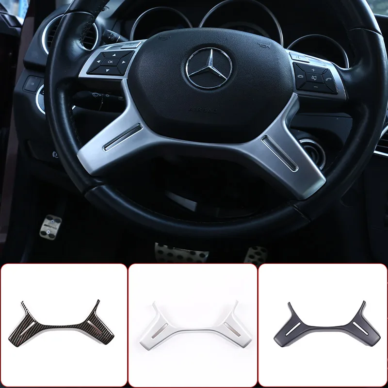 

Carbon Fiber For Mercedes Benz C Class W204 C180 C200 2011-13 CarABS Steering Wheel Decoration Trim E ML GL Class W212 X166 W166