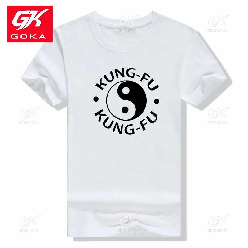 New Shaolin Kung Fu Martial Arts Training T Shirt KUNG FU YING YANG Modern Cartoon Cottn T Shirts Fashion Short Sleeved T Shirt