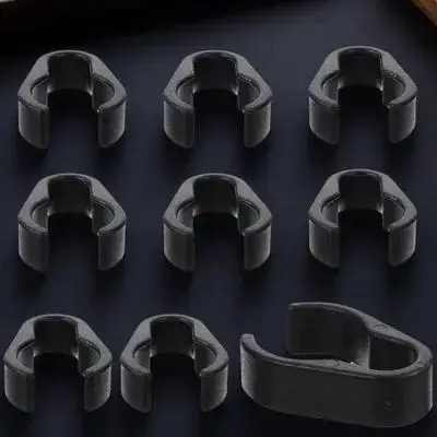 

10pcs Microphone Cable Holder Clips Plastic Mic Cable Clamps Durable Universal Pole Mount For Studio Stage Home Use Mic