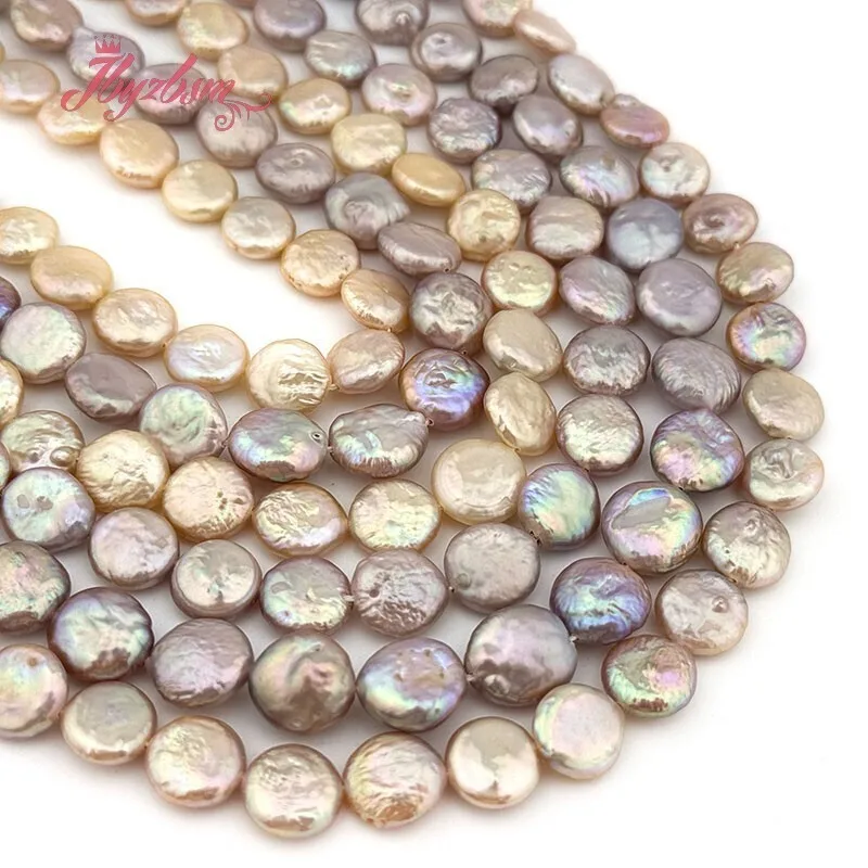 Natural Coin Freshwater Pearl DIY Stone Beads Spacer Strand 15