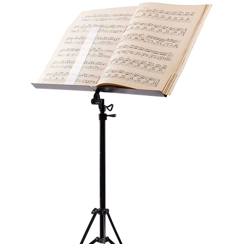 Support de musique en acrylique transparent, 1 ensemble de pinces à vent pour lecture de musique