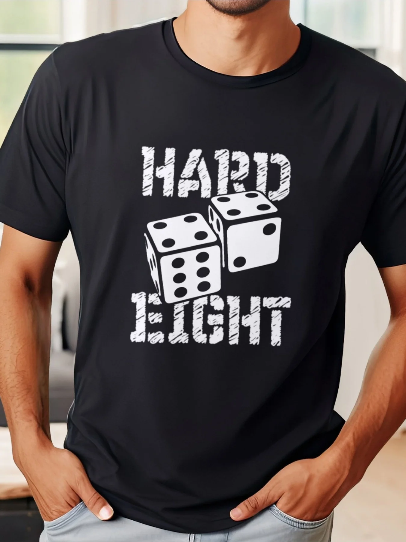 

Мужские футболки Рождественские Harajuku Лето 100% хлопок Hard Eight Dice с принтом Футболка с короткими рукавами Готическая оверсайз